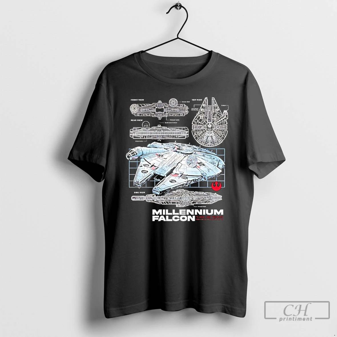 Classic Rebel Light Freighter Millennium Falcon - Adult & Kids T-Shirts, Sweatshirts & Hoodies apparel design preview 1