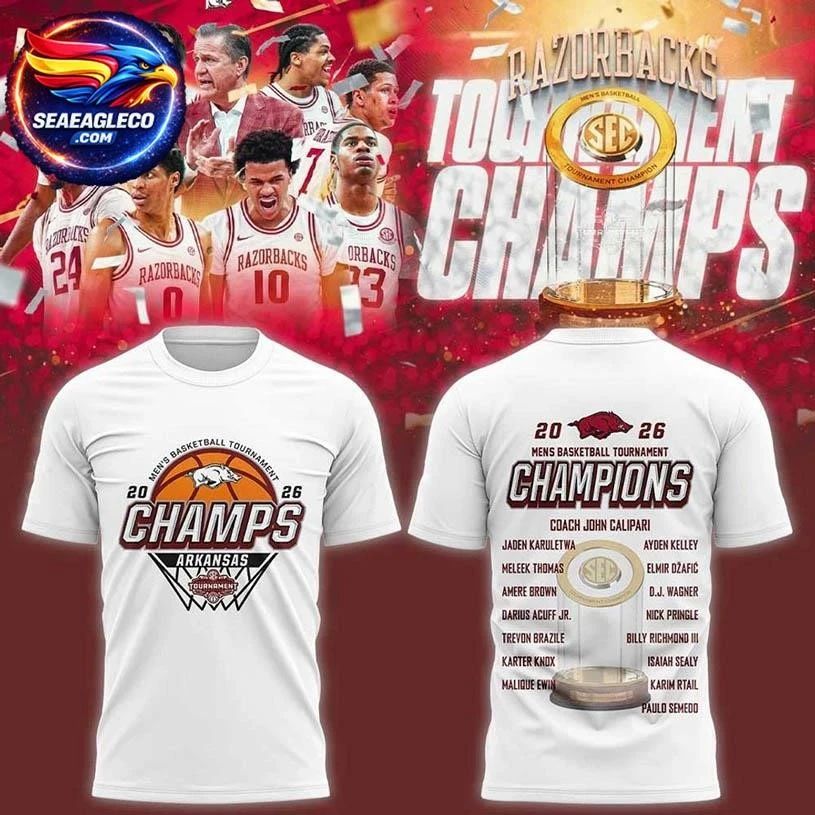 Arkansas Razorbacks SEC Men's Basketball Tournament - Adult & Kids T-Shirts, Sweatshirts & Hoodies apparel design preview 1
