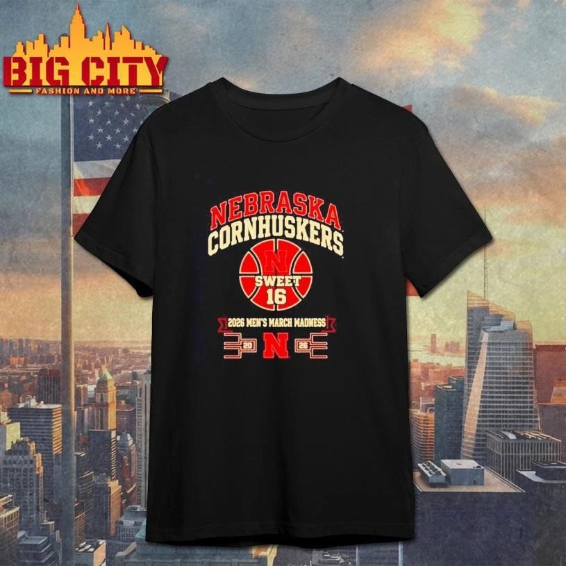 Nebraska Cornhuskers Sweet 16 2026 Men's March - Adult & Kids T-Shirts, Sweatshirts & Hoodies apparel design preview 1