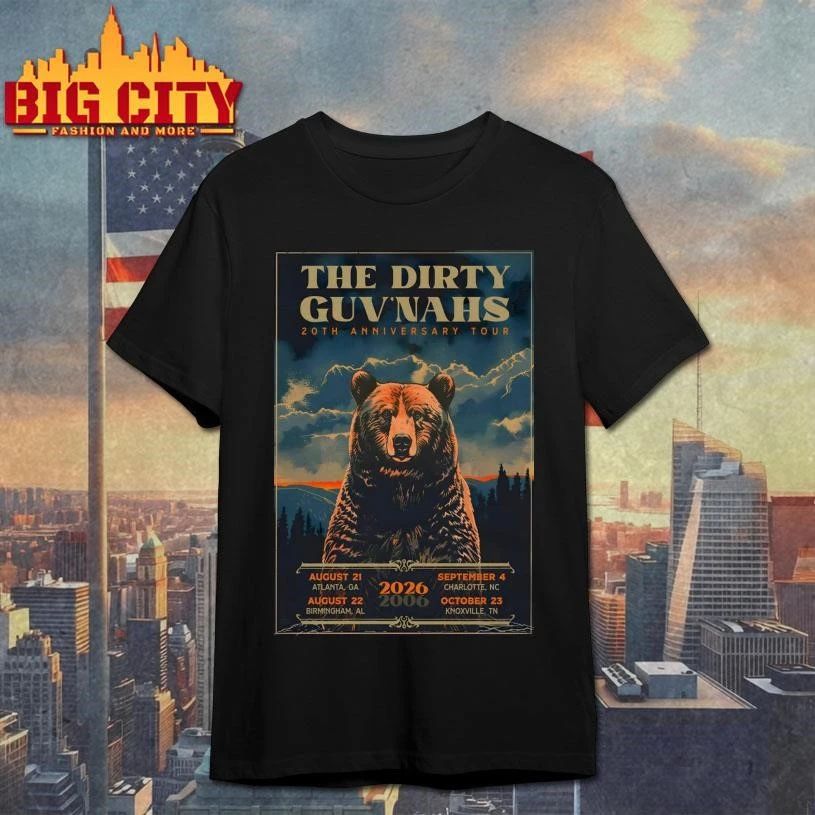 The Dirty Guv'nahs 2026 20th Anniversary Tour Poster - Adult & Kids T-Shirts, Sweatshirts & Hoodies apparel design preview 1