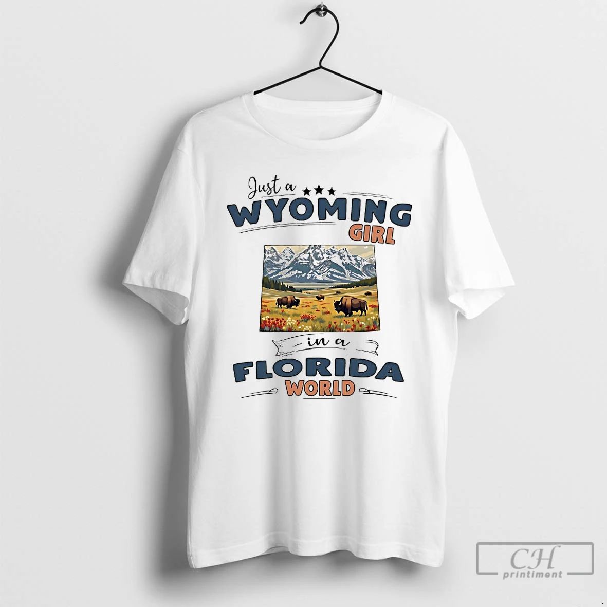 Classic Just A Wyoming Girl In Florida World - Adult & Kids T-Shirts, Sweatshirts & Hoodies apparel design preview 1