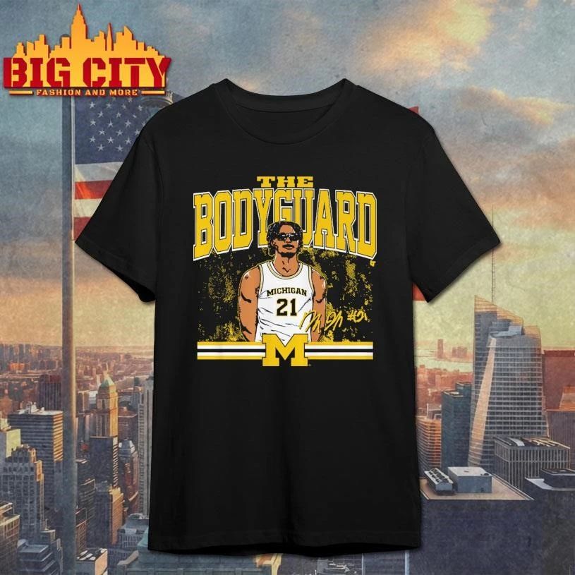 Michigan Basketball Morez Johnson Jr. The Bodyguard - Adult & Kids T-Shirts, Sweatshirts & Hoodies apparel design preview 1