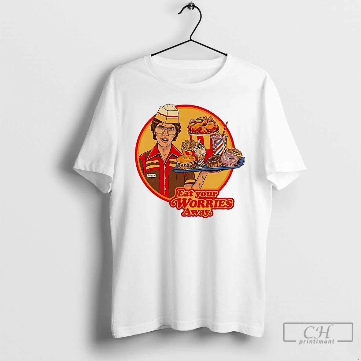 Classic Steven Rhodes Eat Your Worries Away - Adult & Kids T-Shirts, Sweatshirts & Hoodies apparel design preview 1