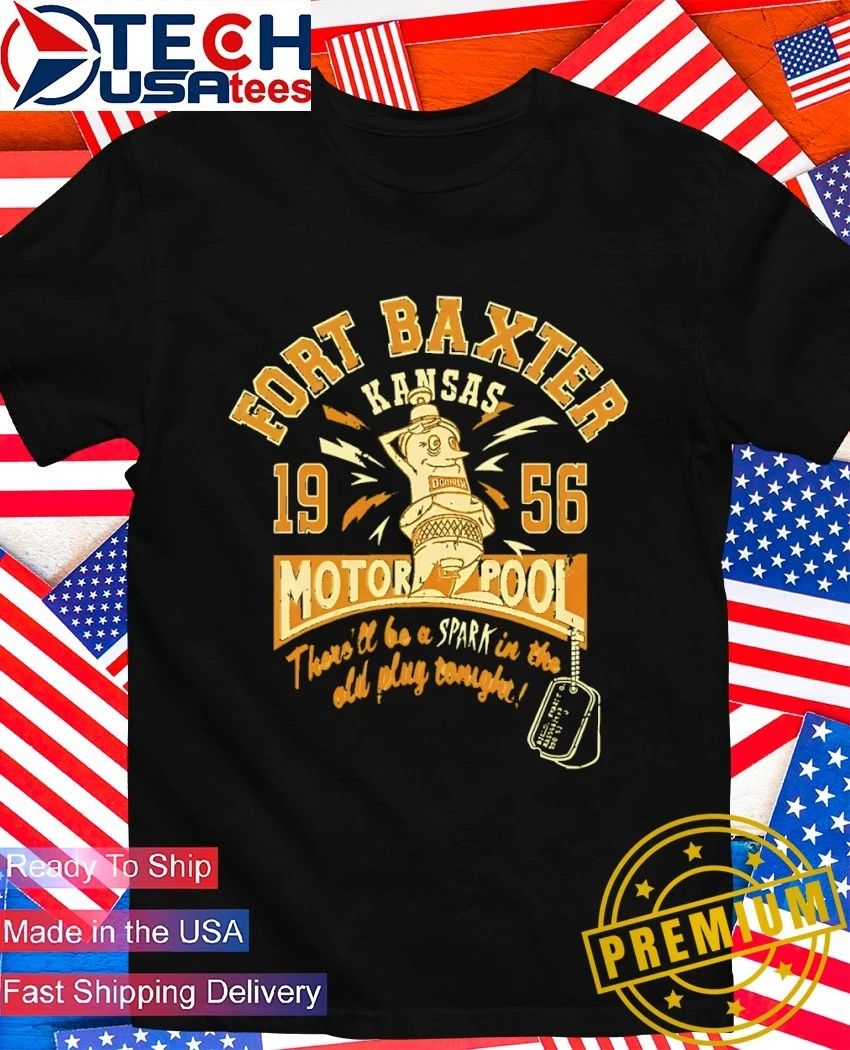 Fort Baxter Kansas Motor Pool 1956 - Adult & Kids T-Shirts, Sweatshirts & Hoodies apparel design preview 1