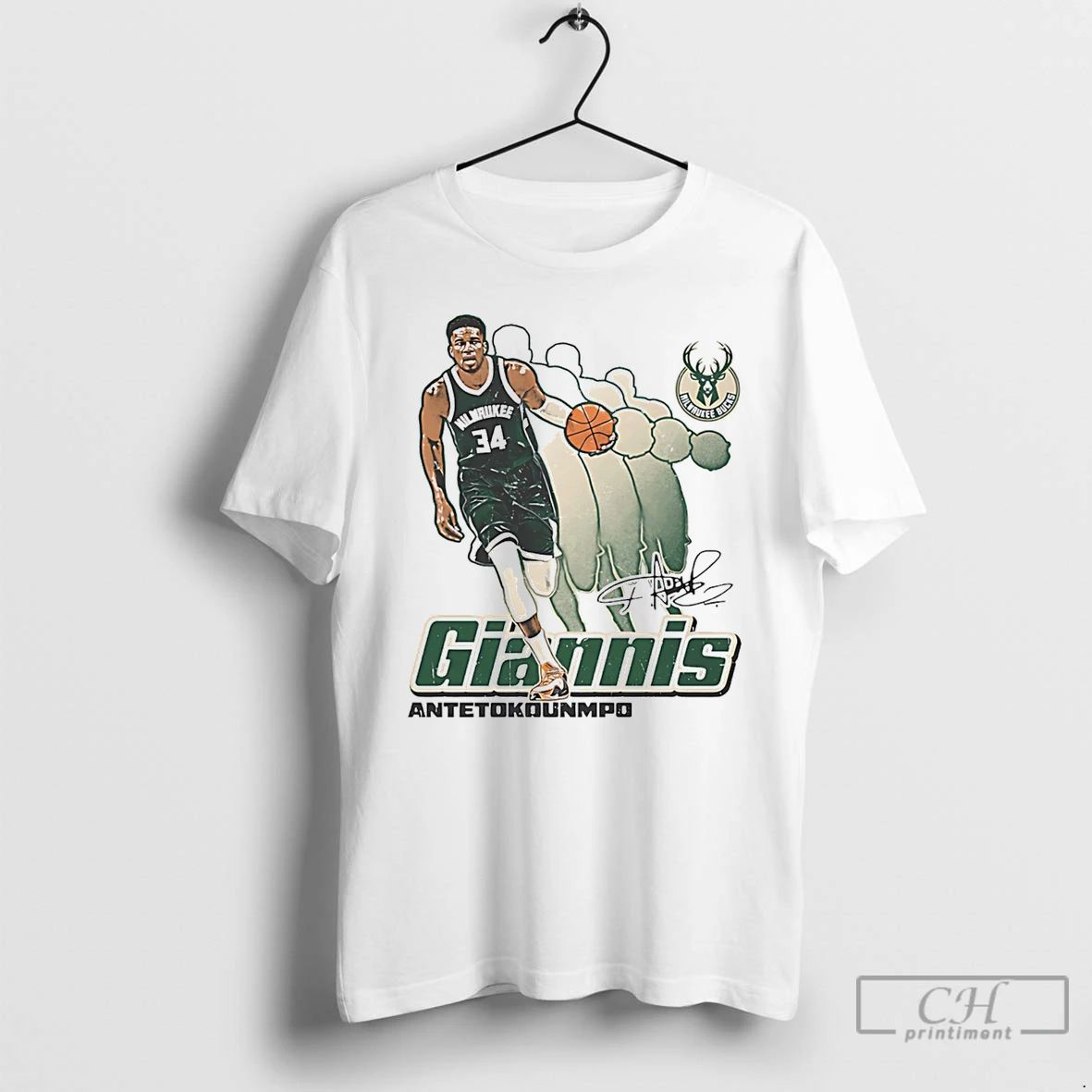 Classic Giannis Antetokounmpo Milwaukee Bucks Retro - Adult & Kids T-Shirts, Sweatshirts & Hoodies apparel design preview 1