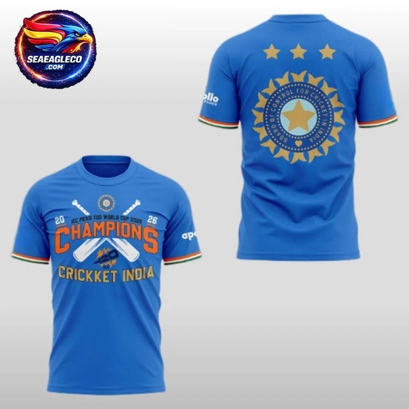2026 Indian Cricket Team T20 World Cup Champions Two - Adult & Kids T-Shirts, Sweatshirts & Hoodies apparel design preview 1