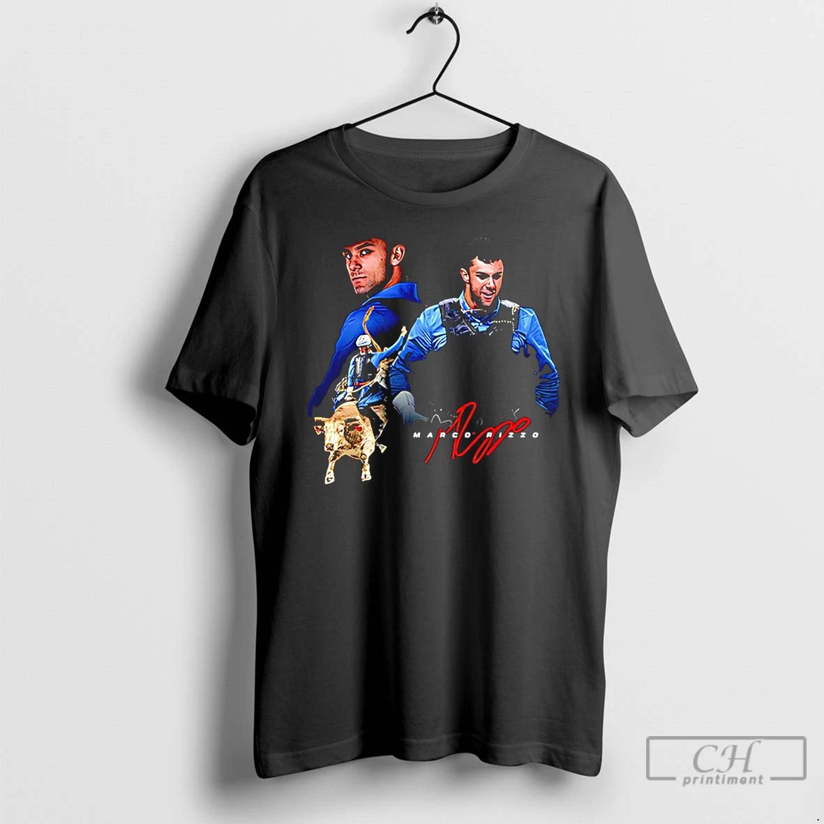 Classic Marco Rizzo Rider Signature Portrait - Adult & Kids T-Shirts, Sweatshirts & Hoodies apparel design preview 1
