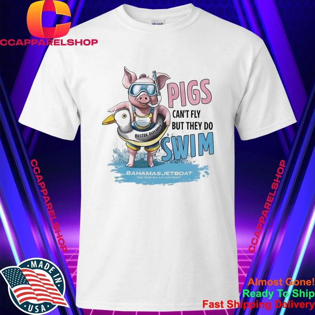 Pigs Can't Fly But They Do Swim - Adult & Kids T-Shirts, Sweatshirts & Hoodies apparel design preview 1