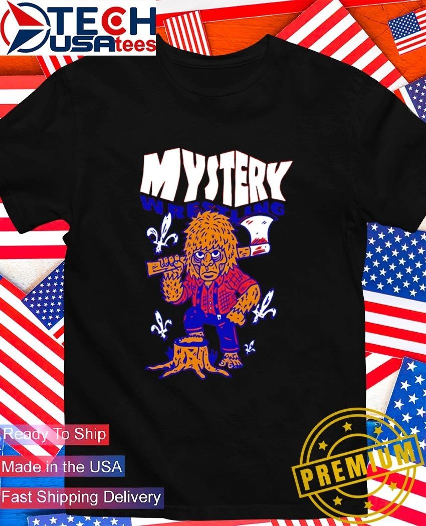Mystery Wrestling Sasquatch - Adult & Kids T-Shirts, Sweatshirts & Hoodies apparel design preview 1