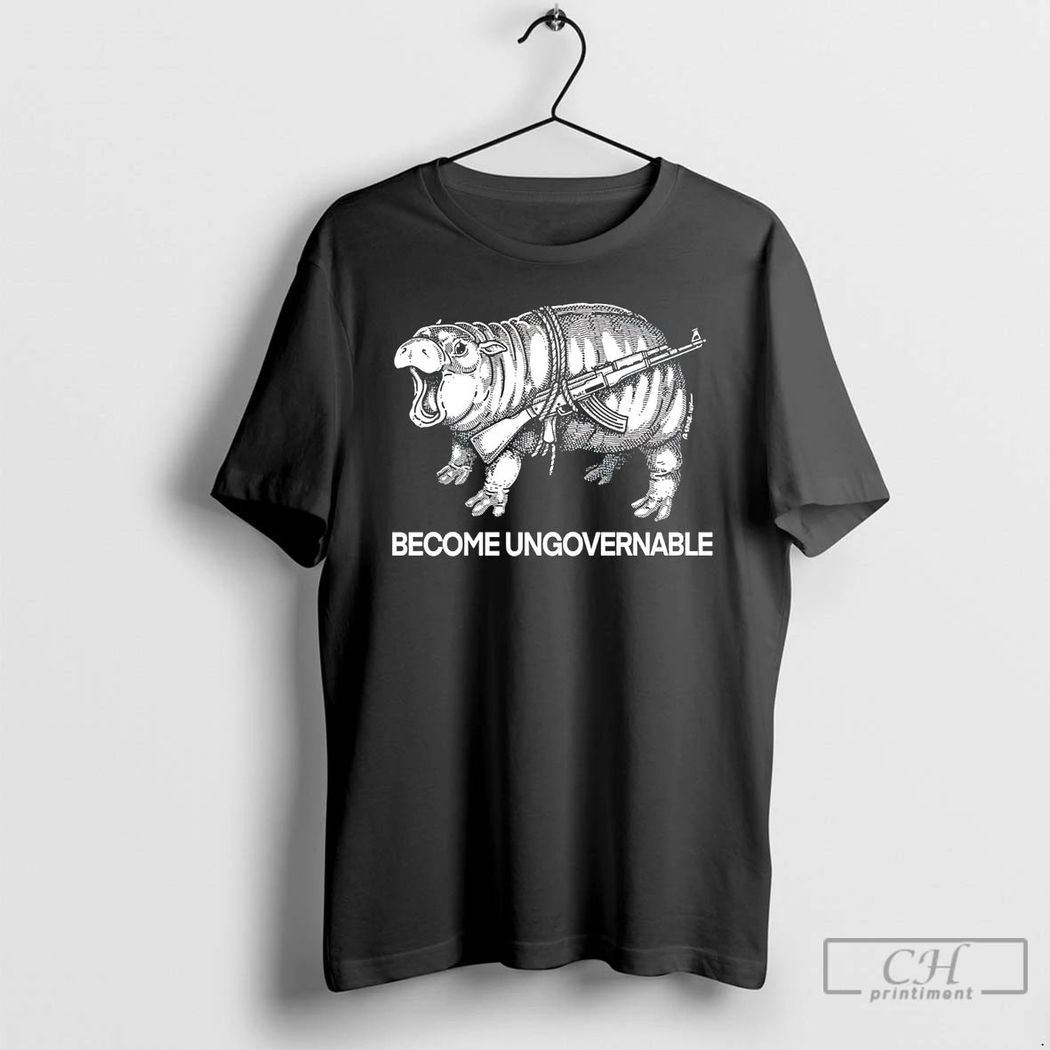 Classic Moo Deng Become Ungovernable Gun - Adult & Kids T-Shirts, Sweatshirts & Hoodies apparel design preview 1