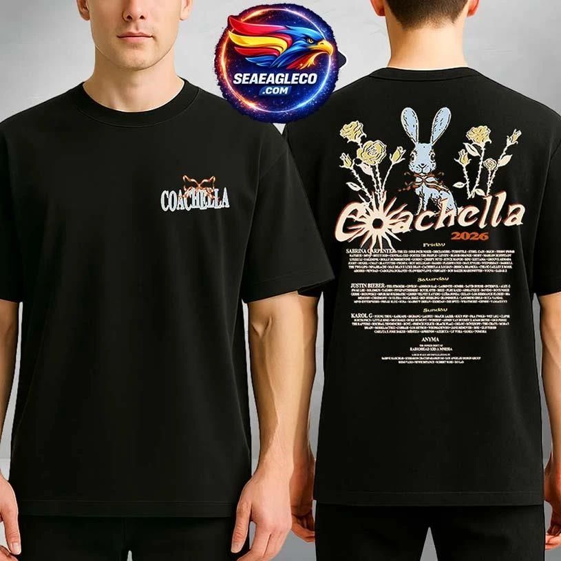 Coachella Festival Ribbons And Roses 2026 Lineup Two - Adult & Kids T-Shirts, Sweatshirts & Hoodies apparel design preview 1