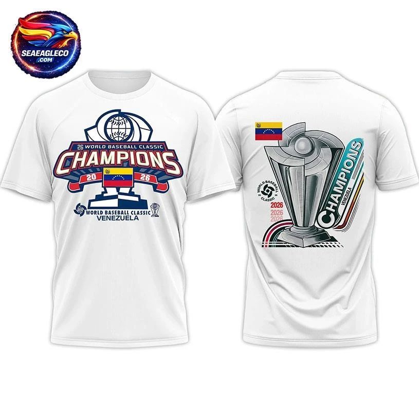 Venezuela World Baseball Classic Champions 2026 Two - Adult & Kids T-Shirts, Sweatshirts & Hoodies apparel design preview 1
