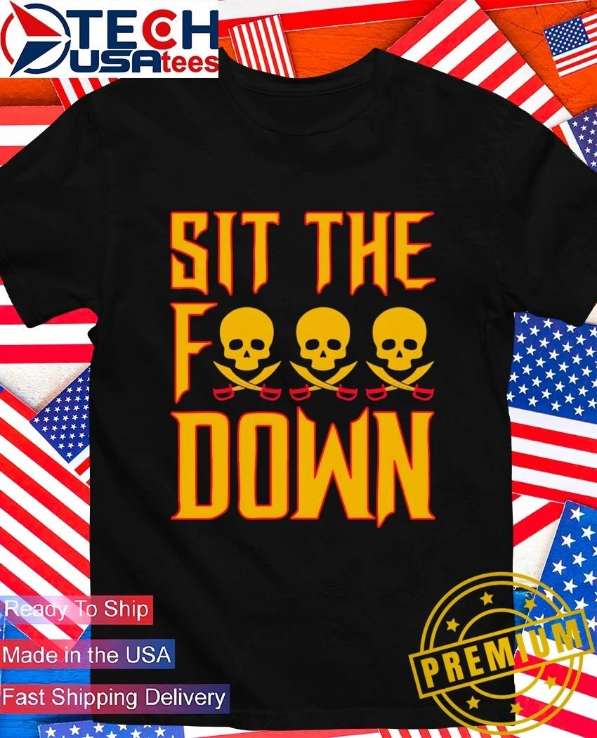Sit the fck down Pittsburgh Pirates Baseball skull - Adult & Kids T-Shirts, Sweatshirts & Hoodies apparel design preview 1