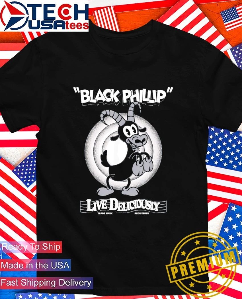 Black Phillip Live Deliciously - Adult & Kids T-Shirts, Sweatshirts & Hoodies apparel design preview 1