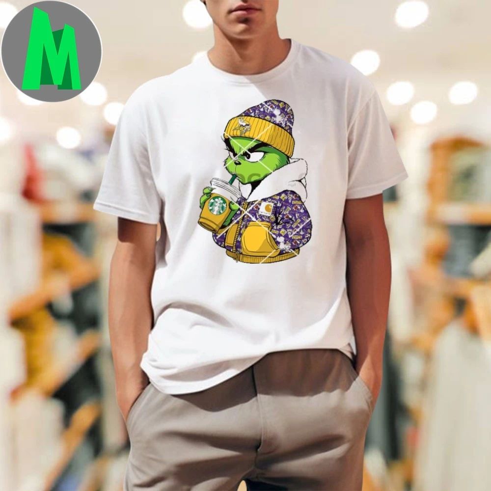 Carhartt Grinch Minnesota Vikings Drink Starbucks - Adult & Kids T-Shirts, Sweatshirts & Hoodies apparel design preview 1