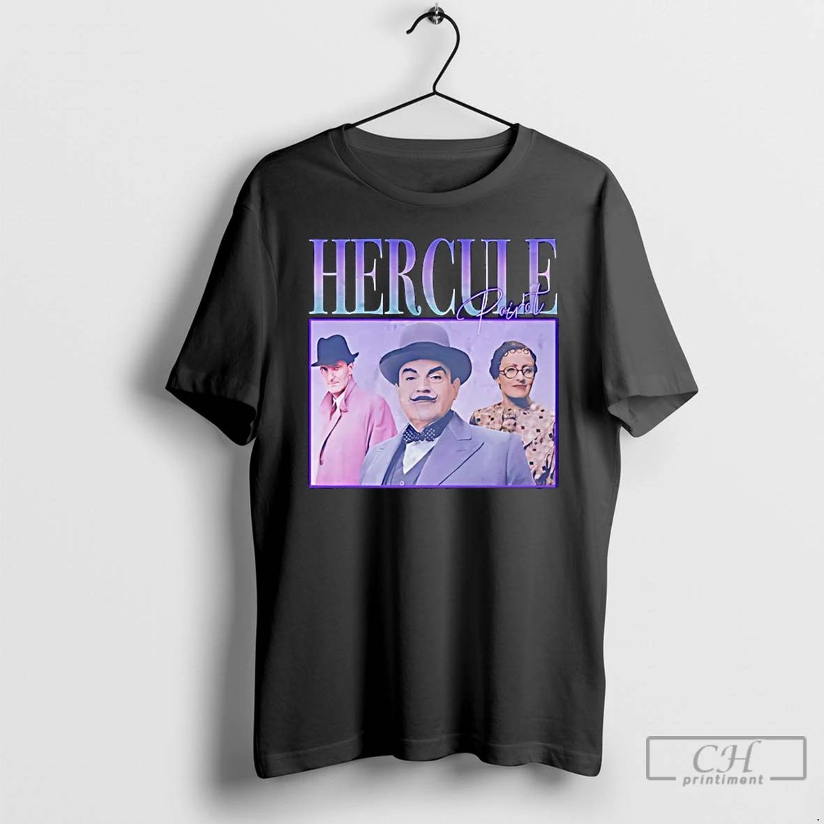 Classic Hercule Poirot Collage Vintage - Adult & Kids T-Shirts, Sweatshirts & Hoodies apparel design preview 1