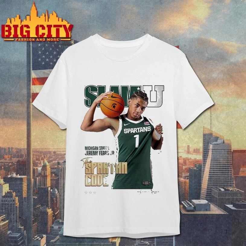 Jeremy Fears Jr Michigan State Spartans On Slam - Adult & Kids T-Shirts, Sweatshirts & Hoodies apparel design preview 1