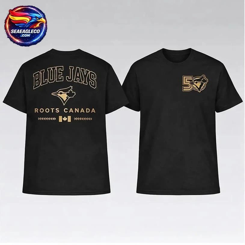 2026 Blue Jays 50th Seasons Roots Canada Two Sided - Adult & Kids T-Shirts, Sweatshirts & Hoodies apparel design preview 1