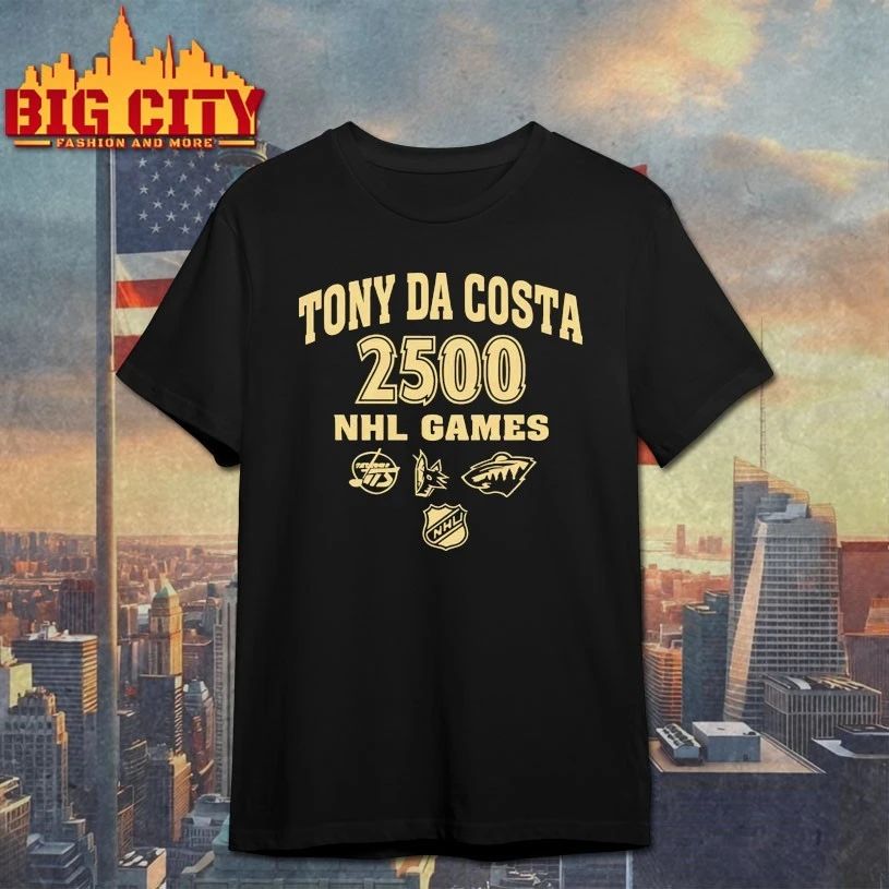 Tony Da Costa 2500 NHL Games logo - Adult & Kids T-Shirts, Sweatshirts & Hoodies apparel design preview 1