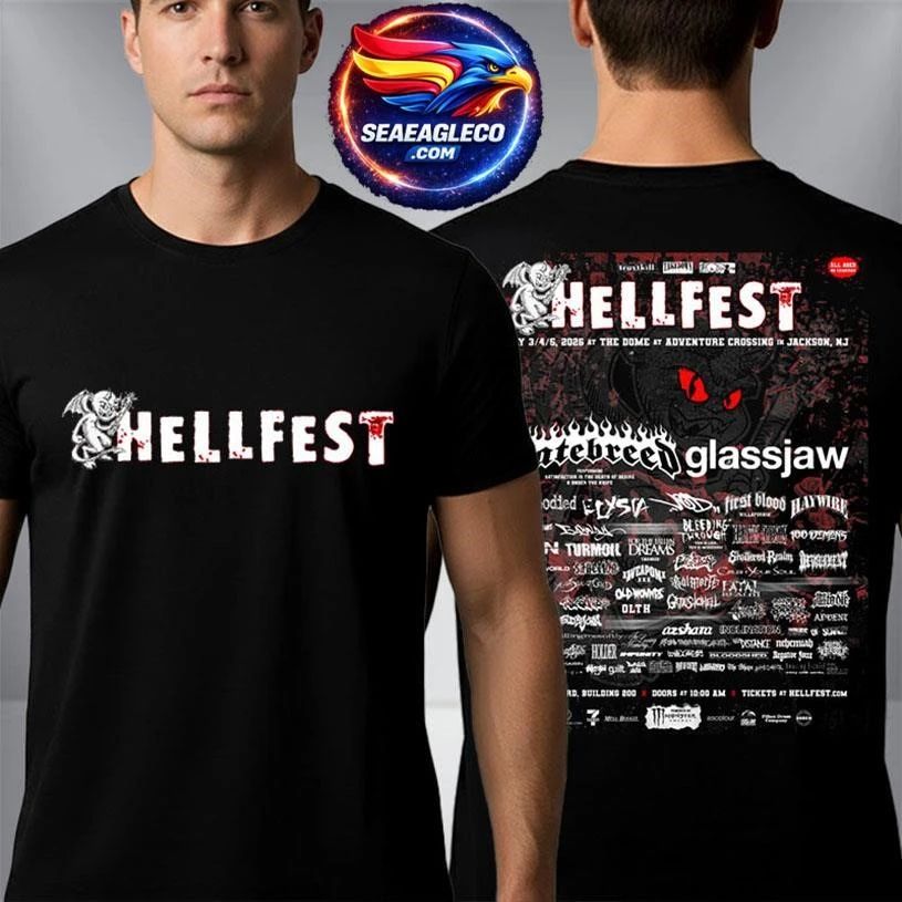 Hellfest Hardcore Festival 2026 Line Up Poster Two - Adult & Kids T-Shirts, Sweatshirts & Hoodies apparel design preview 1