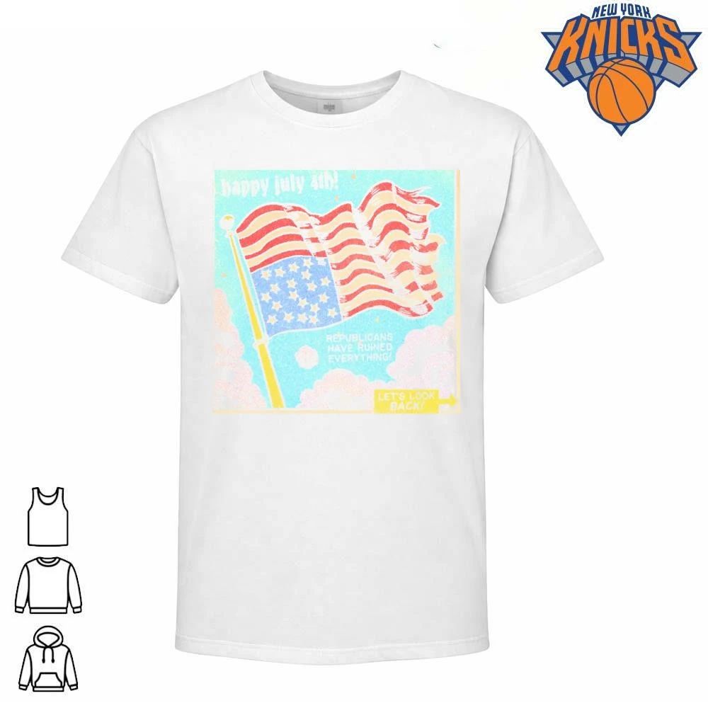 Happy 4th of July Flag Republicans Have Ruined - Adult & Kids T-Shirts, Sweatshirts & Hoodies apparel design preview 1