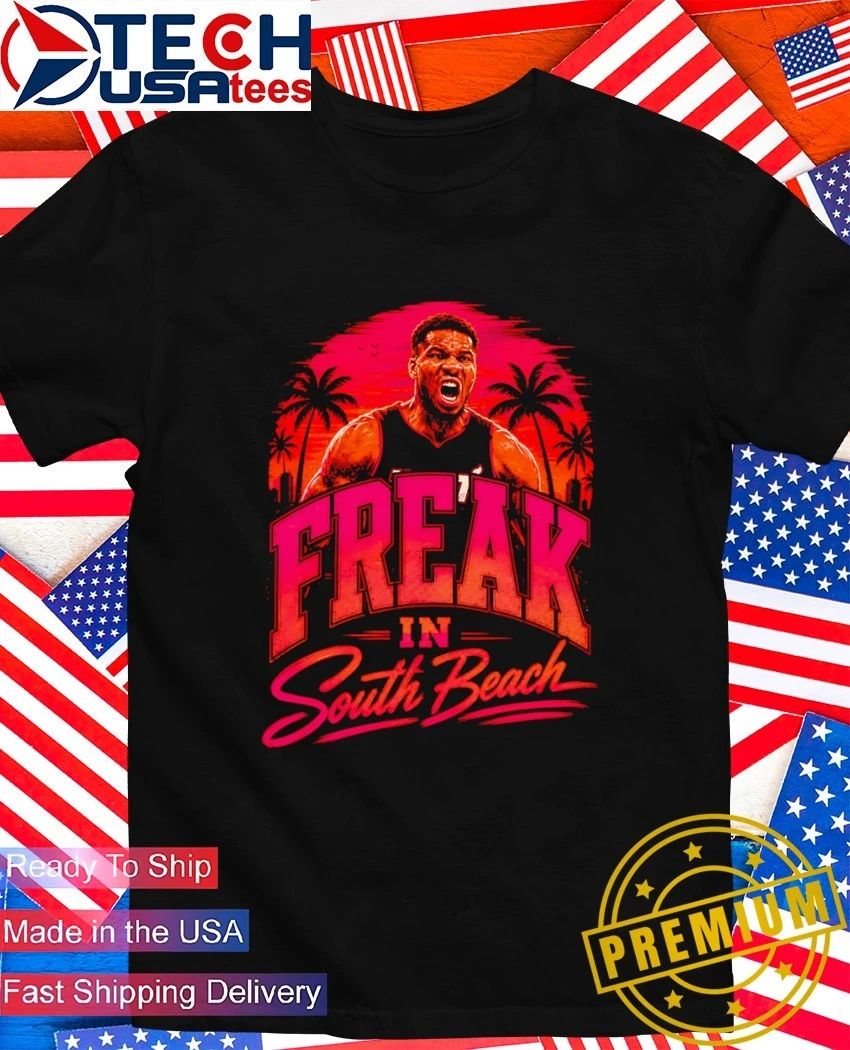 Giannis Antetokounmpo Freak in South Beach - Adult & Kids T-Shirts, Sweatshirts & Hoodies apparel design preview 1