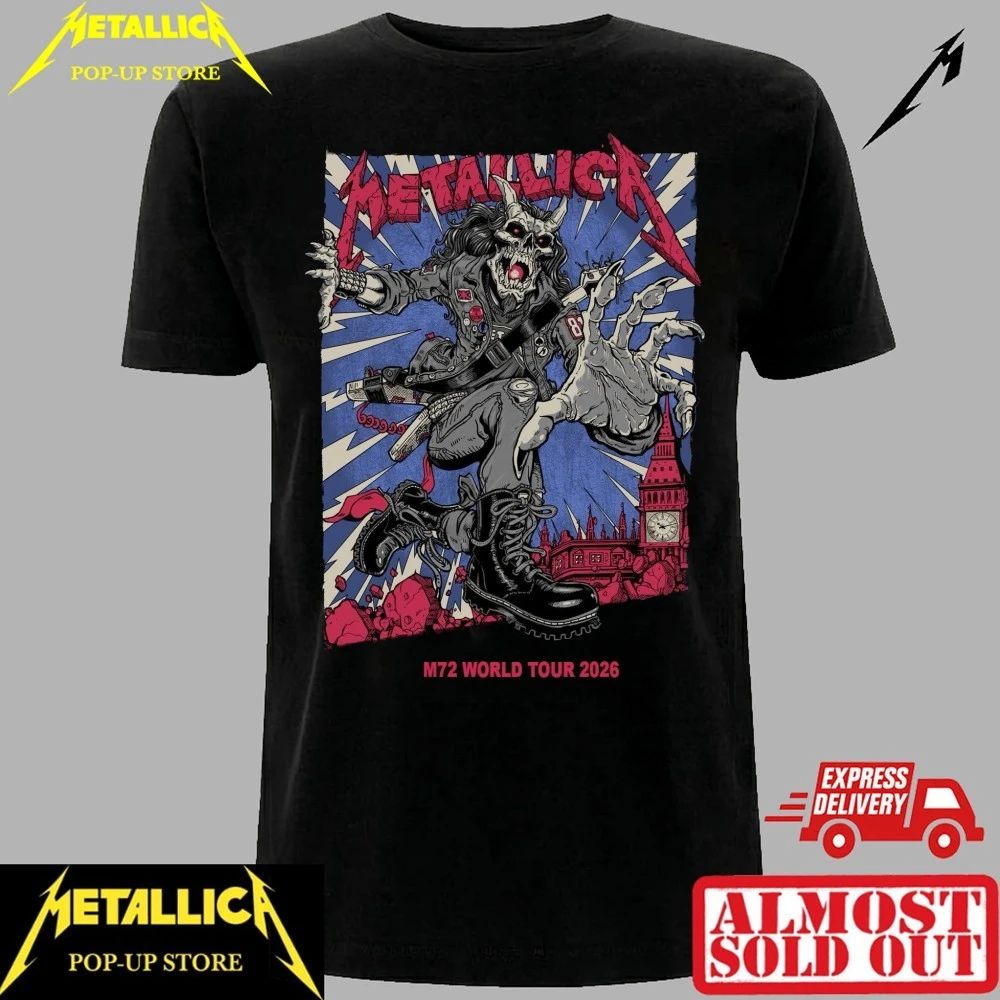 Authentic Metallica M72 London Stadium 2026 Concert - Adult & Kids T-Shirts, Sweatshirts & Hoodies apparel design preview 1