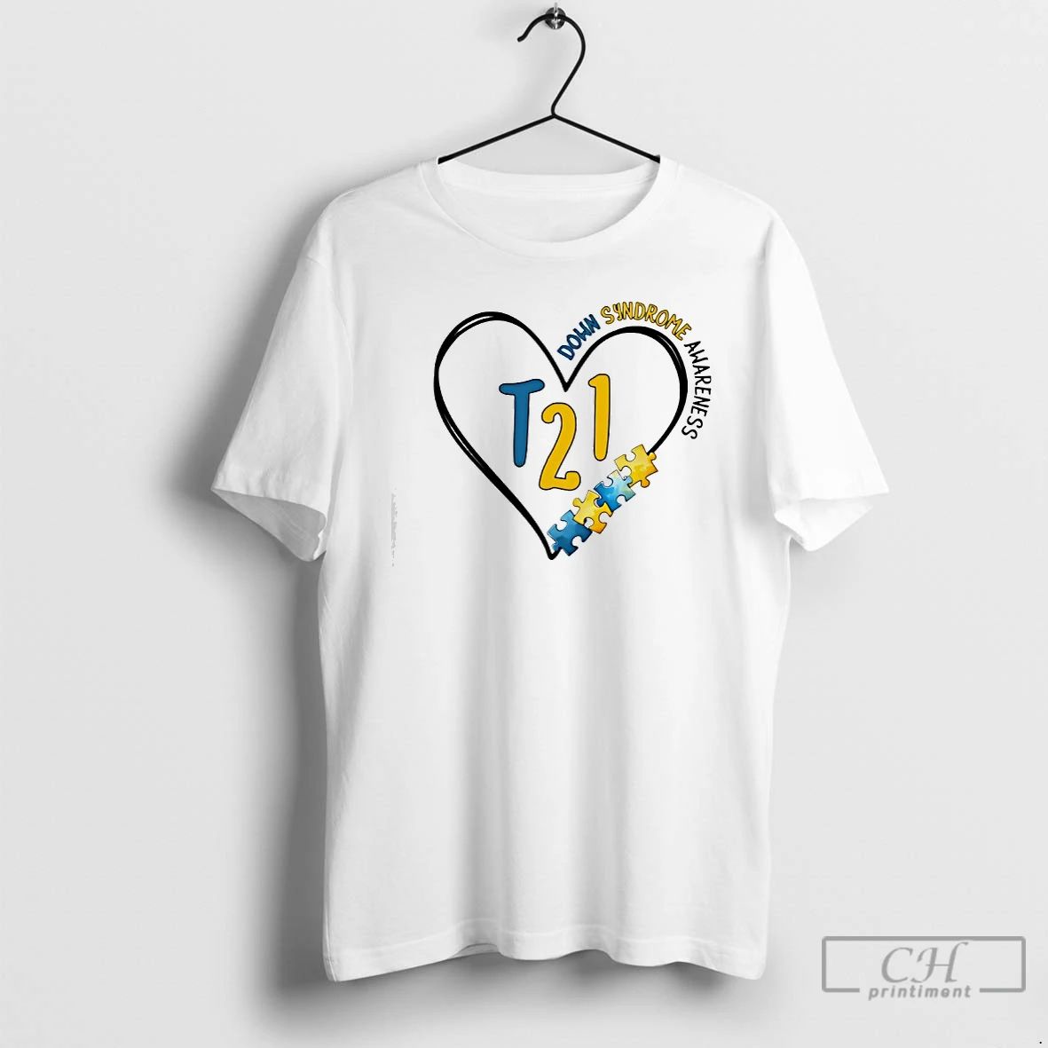 Classic Trisomy 21 Down Syndrome Awareness Heart - Adult & Kids T-Shirts, Sweatshirts & Hoodies apparel design preview 1