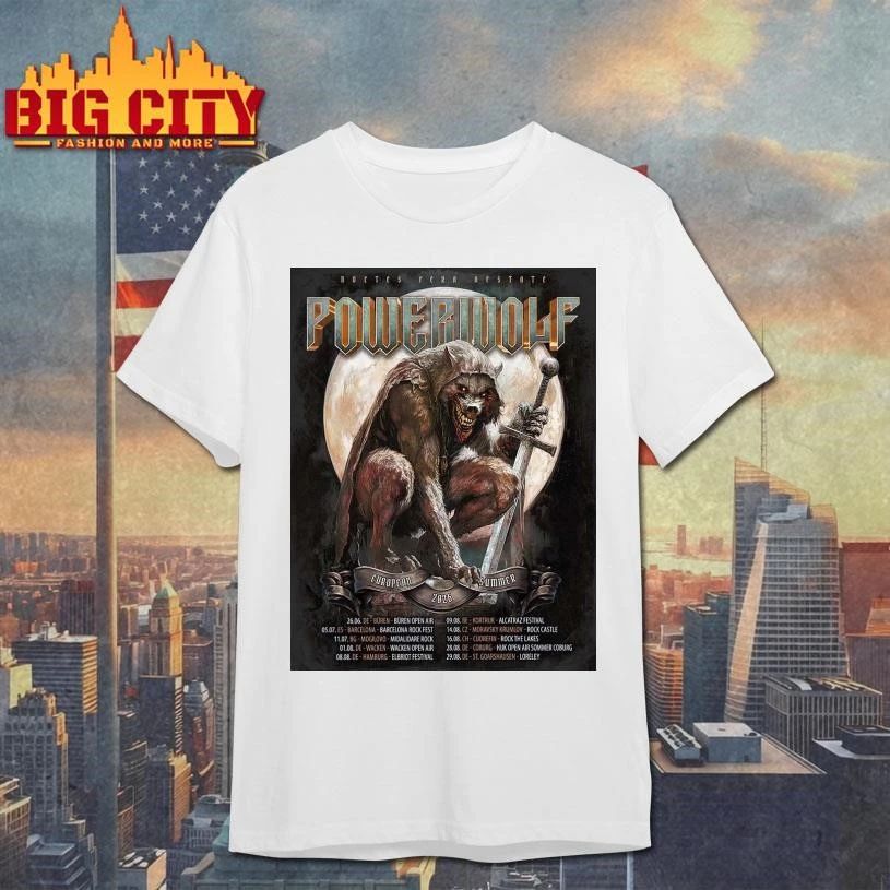 Powerwolf European Summer 2026 Tour Schedule Dates - Adult & Kids T-Shirts, Sweatshirts & Hoodies apparel design preview 1