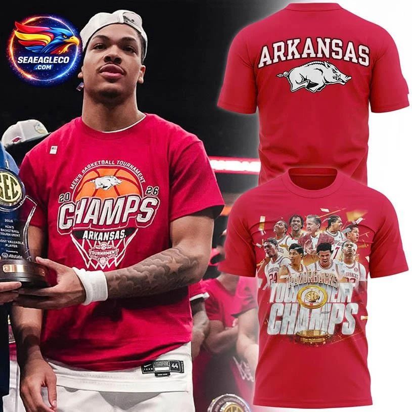 Arkansas Razorbacks 2026 SEC Men's Basketball - Adult & Kids T-Shirts, Sweatshirts & Hoodies apparel design preview 1