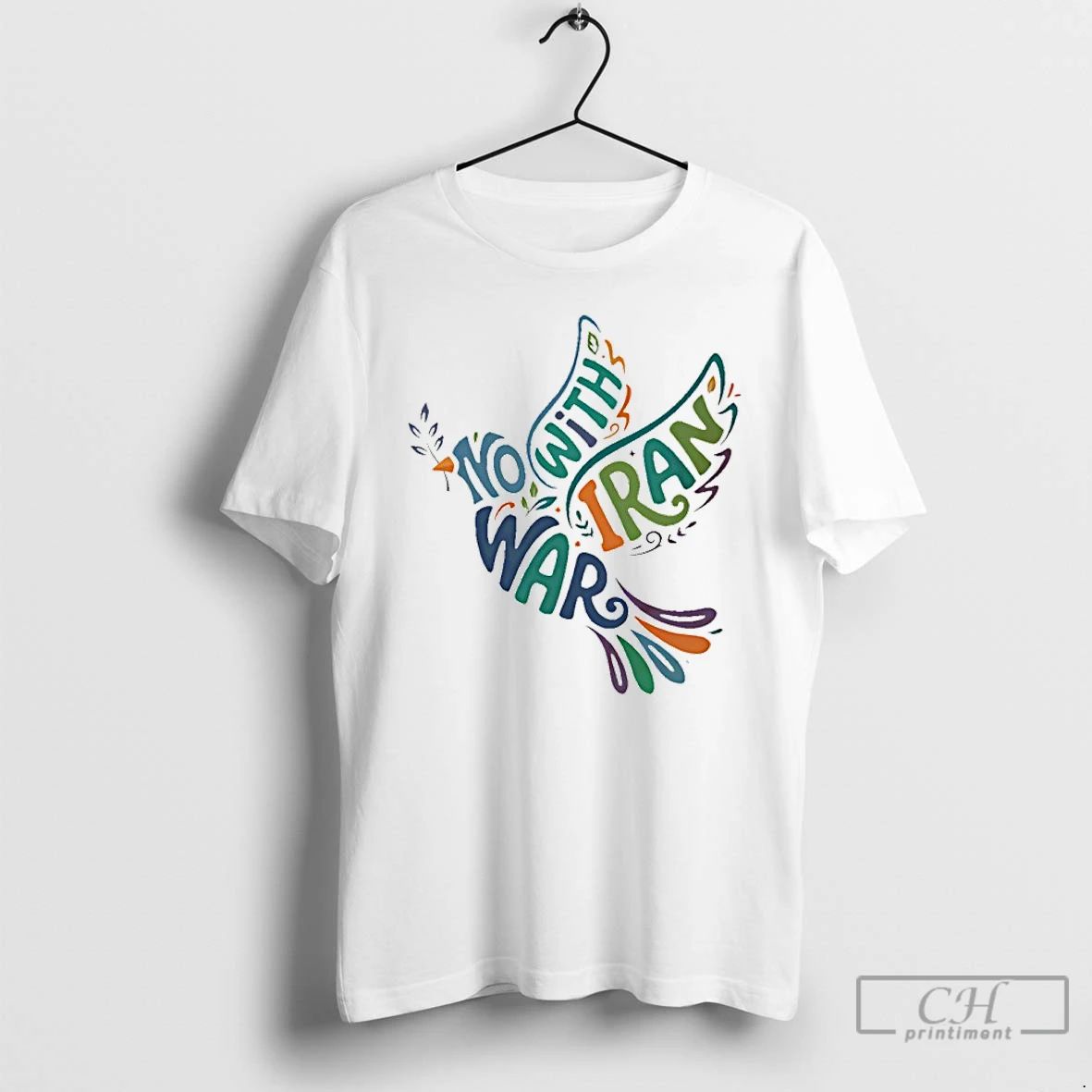 Classic No War With Iran Peace Dove - Adult & Kids T-Shirts, Sweatshirts & Hoodies apparel design preview 1