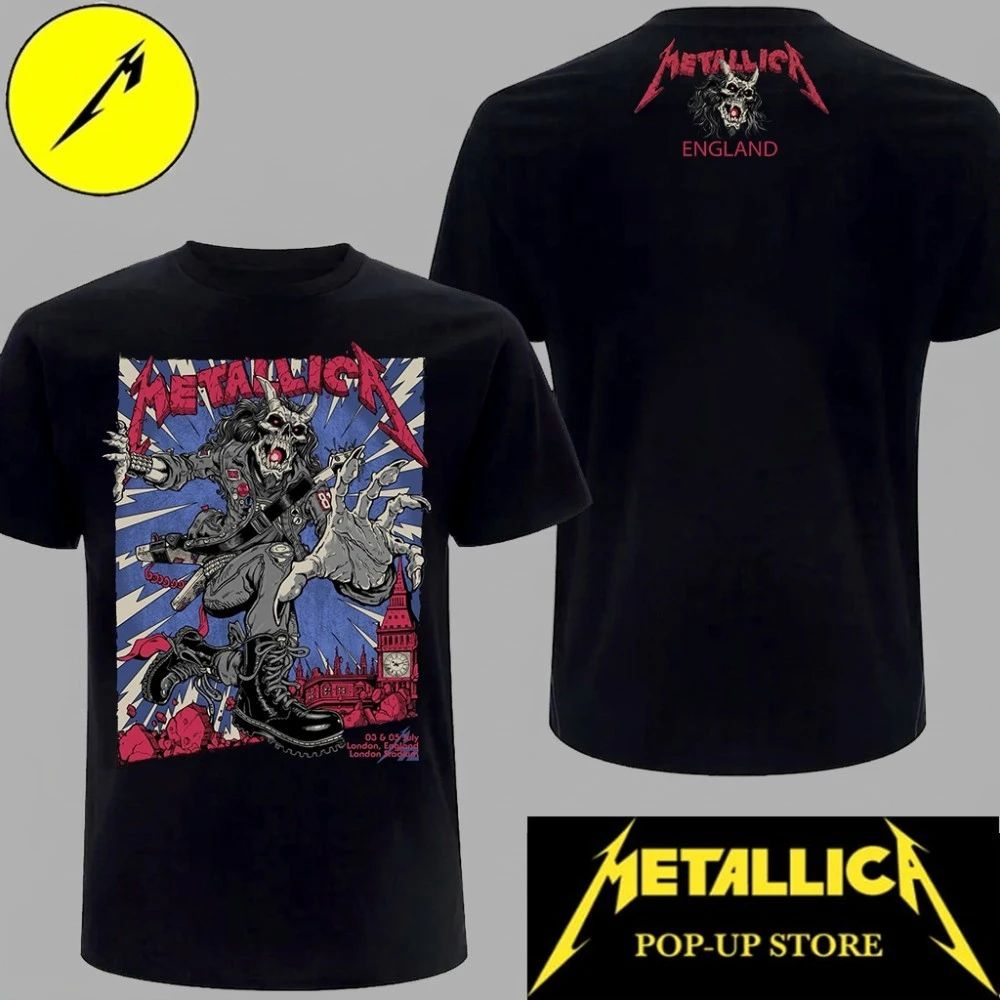 Metallica London 2026 M72 World Tour Two-Sided - Adult & Kids T-Shirts, Sweatshirts & Hoodies apparel design preview 1