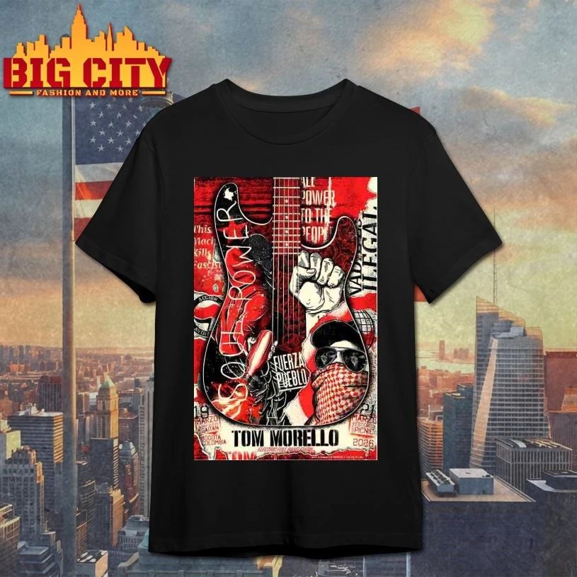 Tom Morello Tour In Bogota, Colombia 3-19-2026 Poster - Adult & Kids T-Shirts, Sweatshirts & Hoodies apparel design preview 1