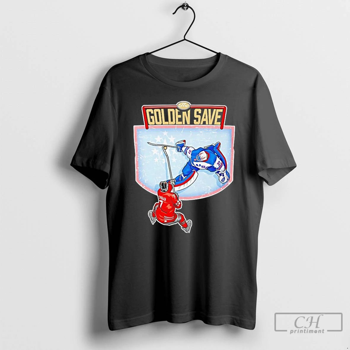 Classic Usa Hockey Golden Save - Adult & Kids T-Shirts, Sweatshirts & Hoodies apparel design preview 1