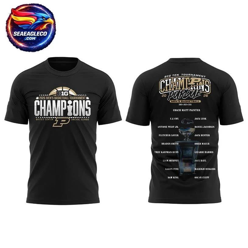 Purdue Boilermakers 2026 Big Ten Men's Basketball - Adult & Kids T-Shirts, Sweatshirts & Hoodies apparel design preview 1