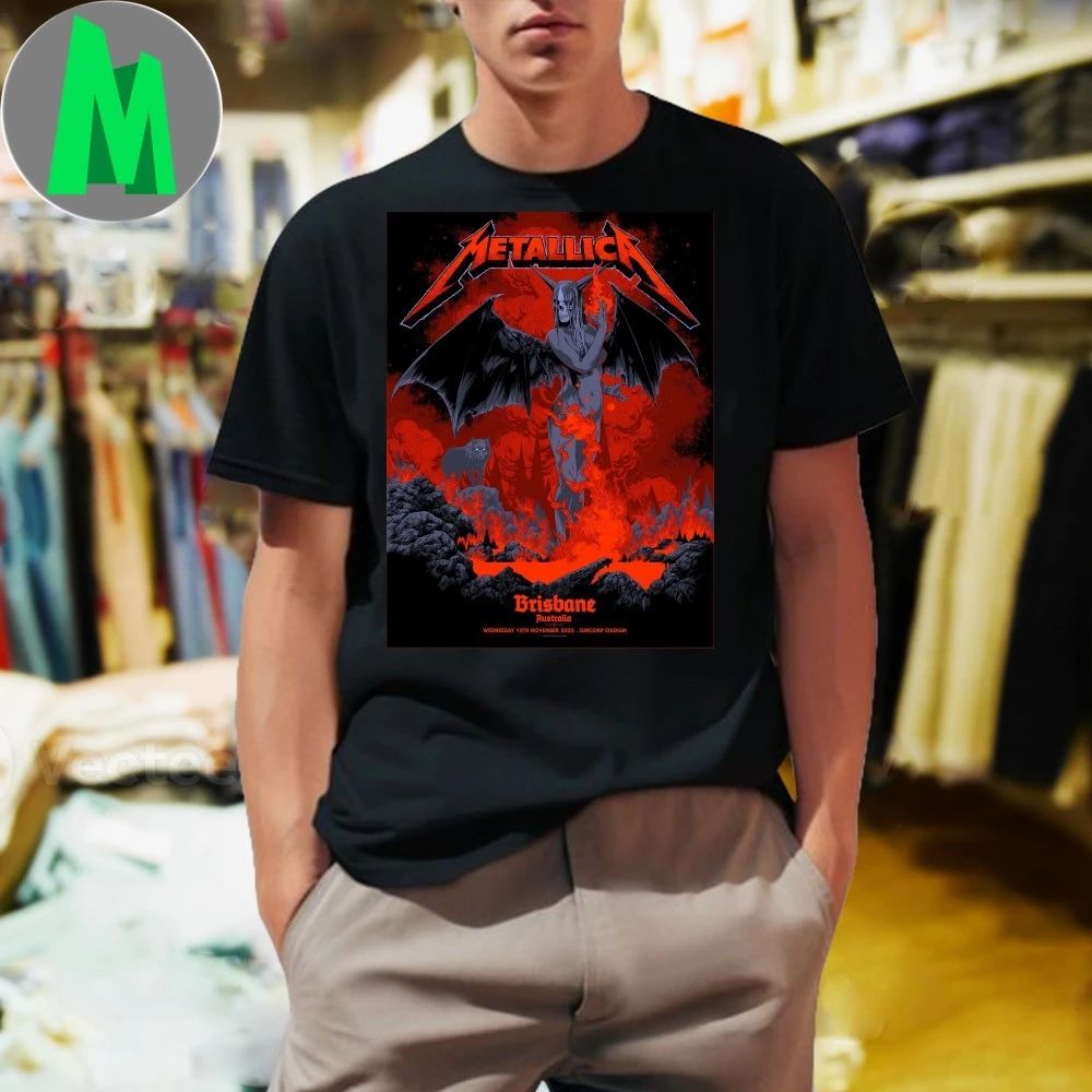 Metallica's performance in Brisbane, Australia, on - Adult & Kids T-Shirts, Sweatshirts & Hoodies apparel design preview 1