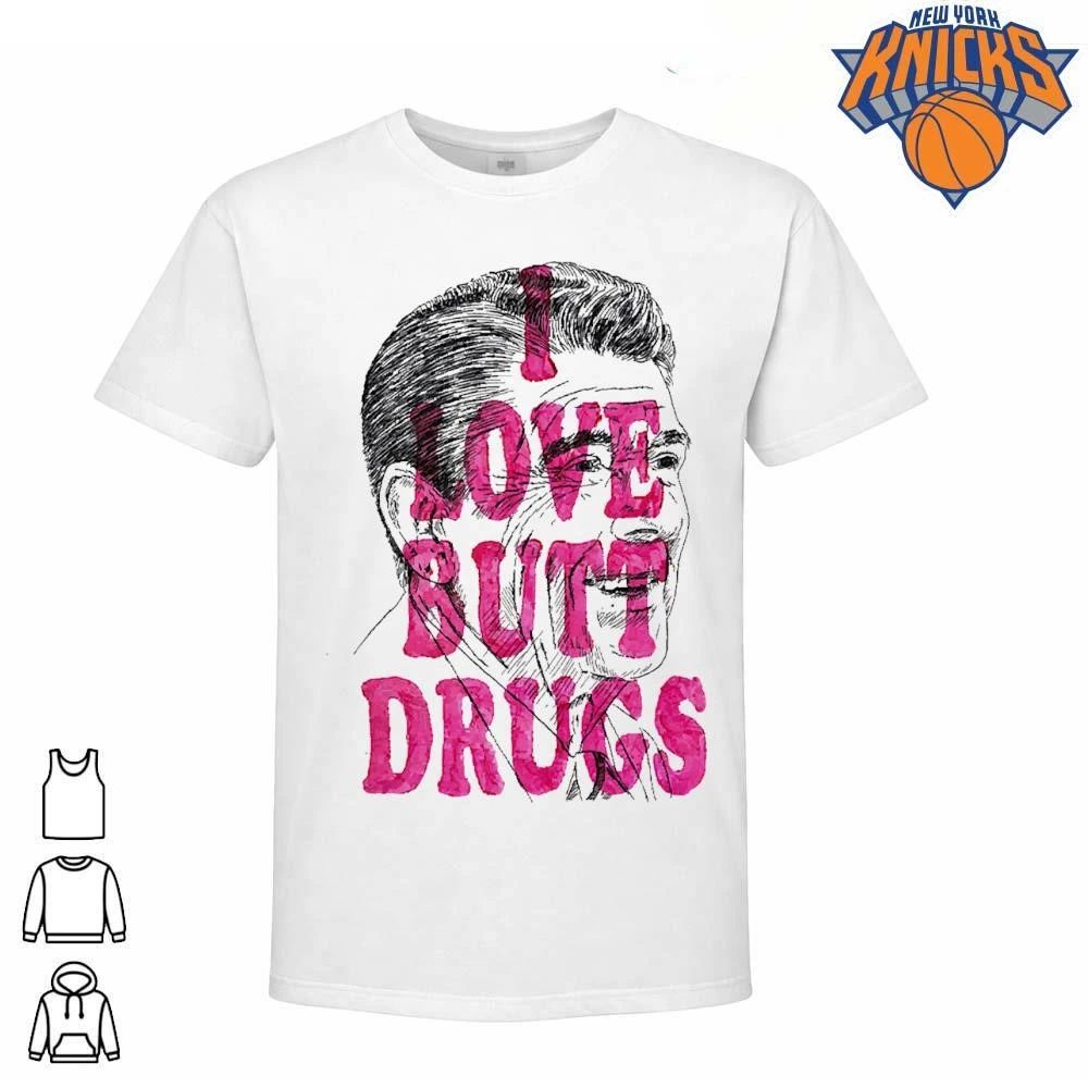 I Love Butt Drugs Ronald Reagan Pink Graffiti Sketch - Adult & Kids T-Shirts, Sweatshirts & Hoodies apparel design preview 1