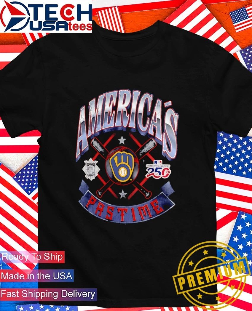 Milwaukee Brewers America's Pastime Celebrating 250th - Adult & Kids T-Shirts, Sweatshirts & Hoodies apparel design preview 1