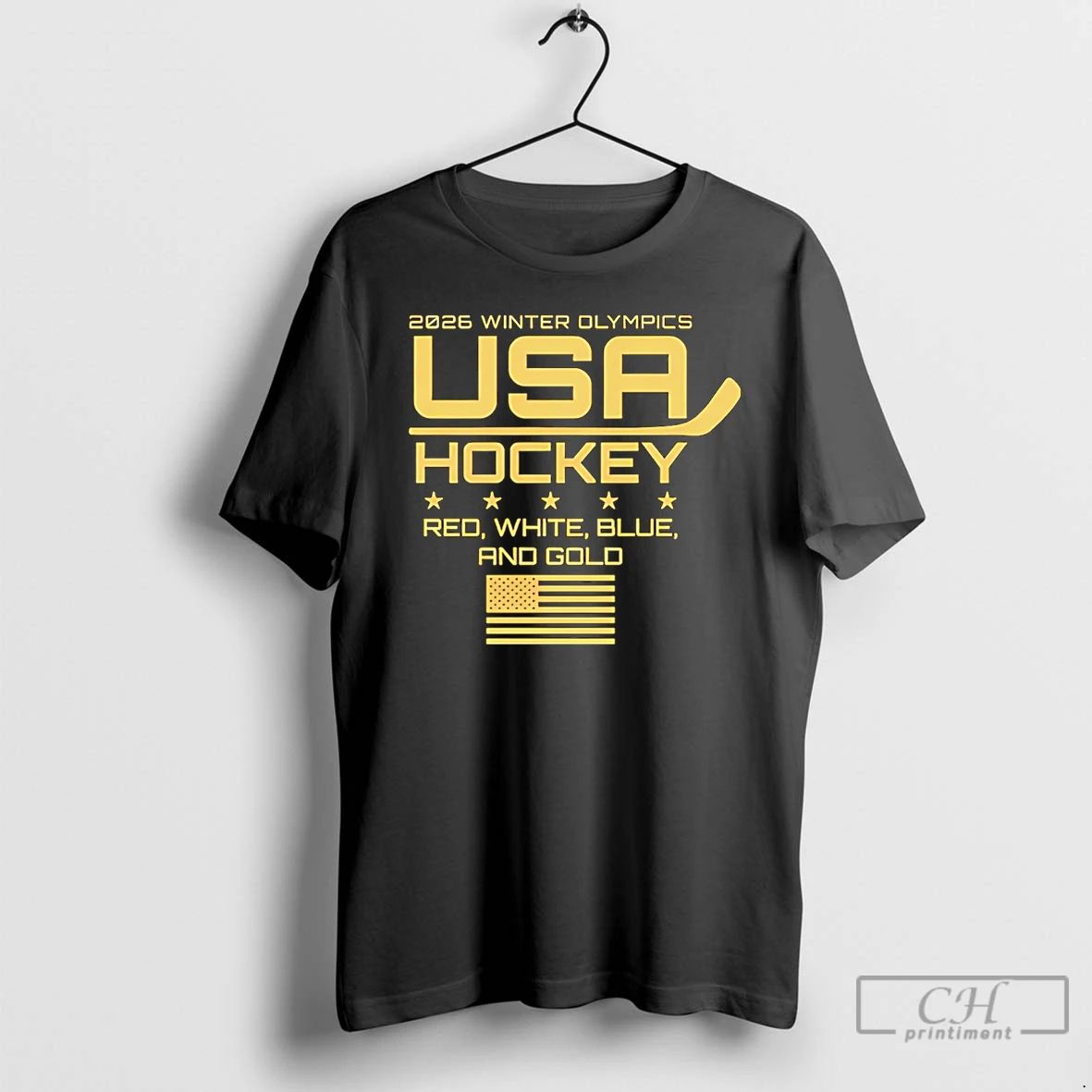 Classic Usa Hockey 2026 Winter Olympics Red White - Adult & Kids T-Shirts, Sweatshirts & Hoodies apparel design preview 1