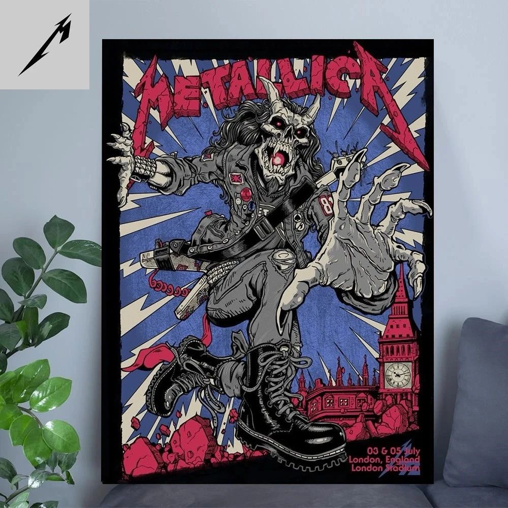Authentic Metallica London 2026 Gig Poster Official - Adult & Kids T-Shirts, Sweatshirts & Hoodies apparel design preview 1
