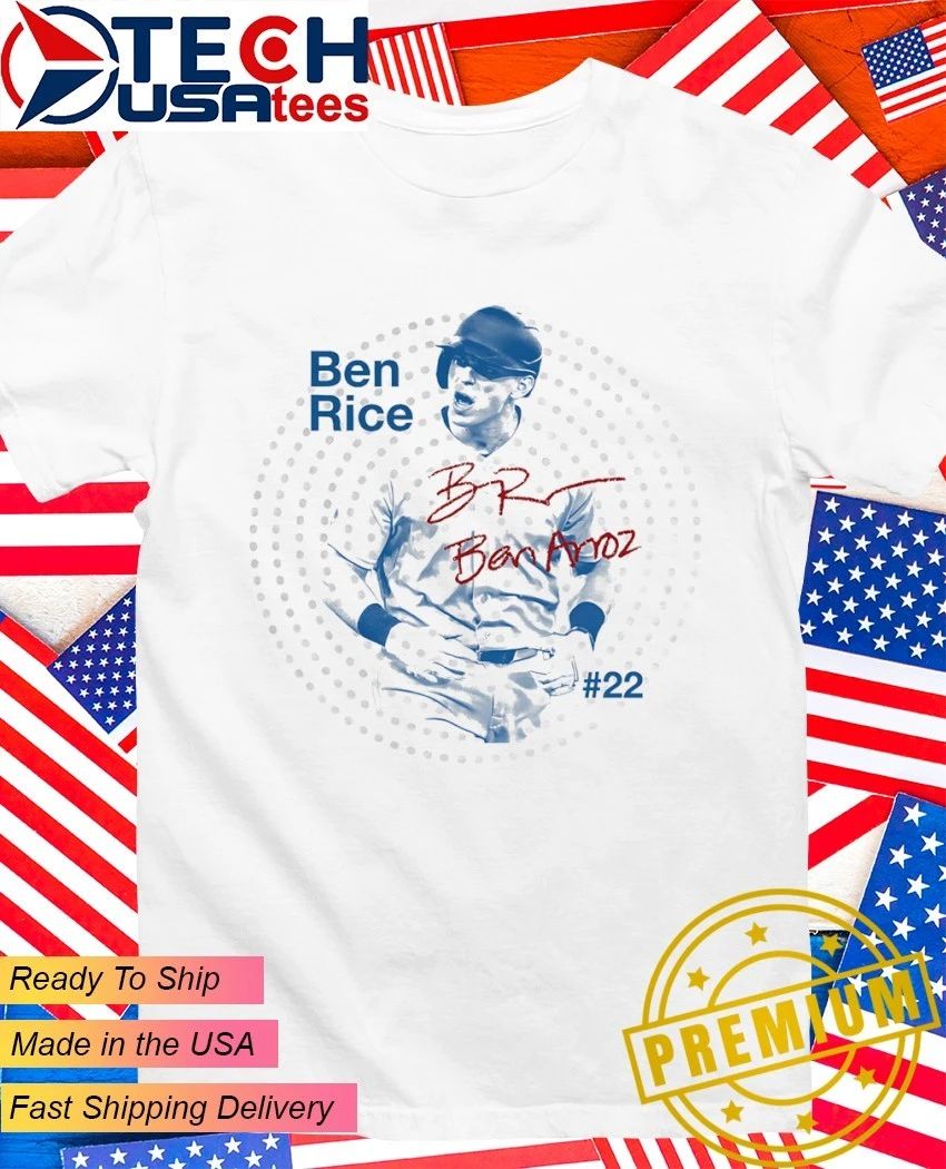 Ben Rice No. 22 New York Yankees star player - Adult & Kids T-Shirts, Sweatshirts & Hoodies apparel design preview 1