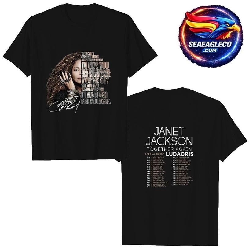Janet Jackson Together Again Tour 2023 Two Sided - Adult & Kids T-Shirts, Sweatshirts & Hoodies apparel design preview 1