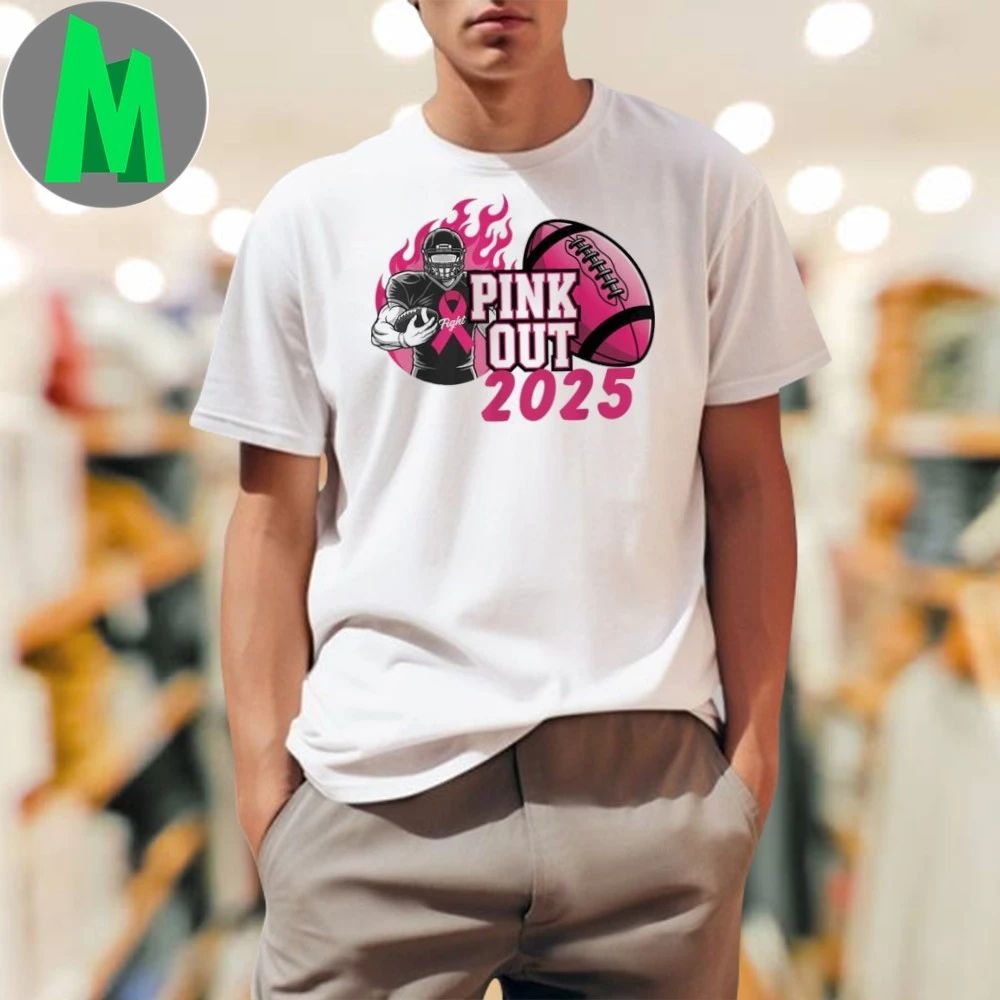 Pink Out 2025 Football Breast Cancer Awareness - Adult & Kids T-Shirts, Sweatshirts & Hoodies apparel design preview 1