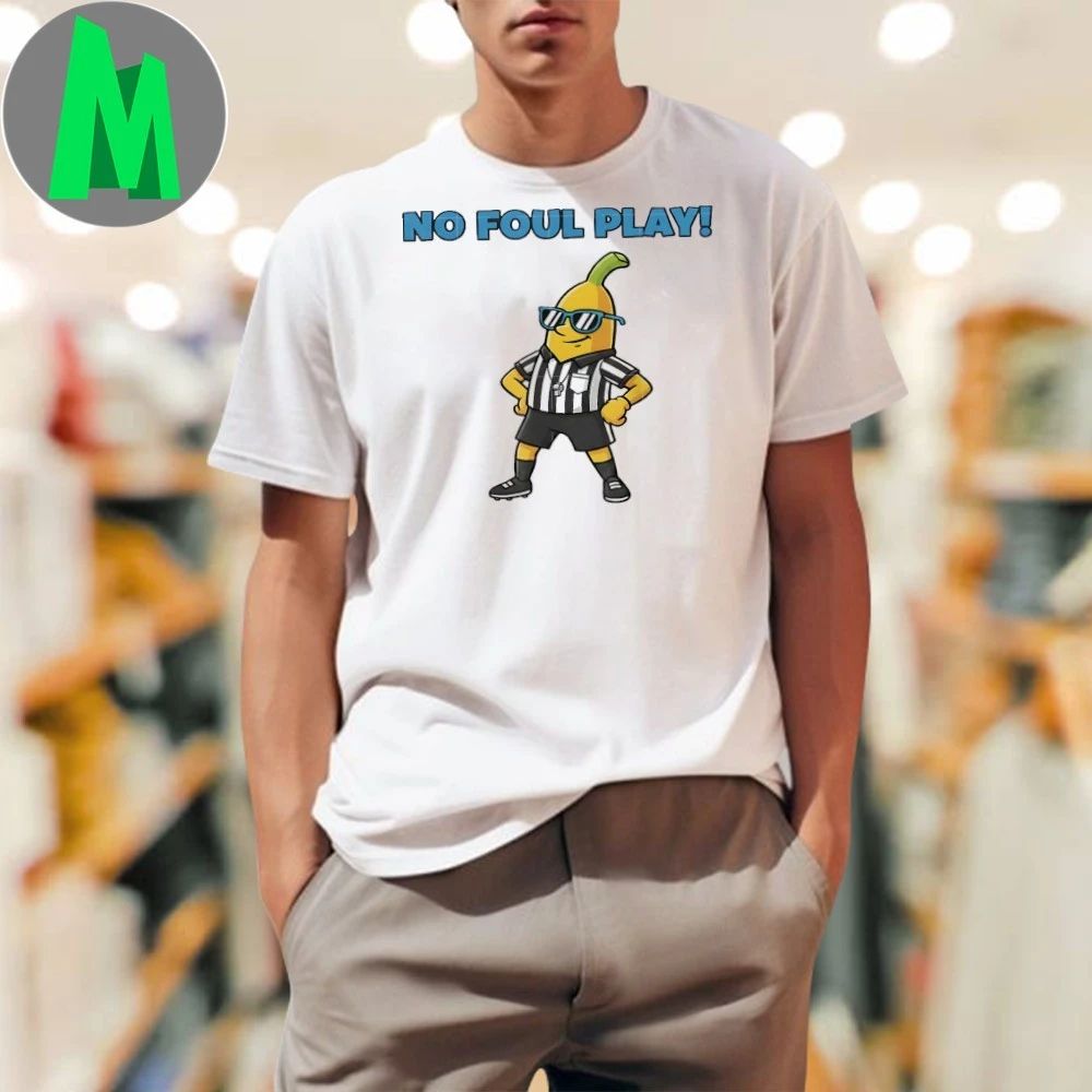 Funny Banana Referee No Foul Play Cartoon Design For - Adult & Kids T-Shirts, Sweatshirts & Hoodies apparel design preview 1