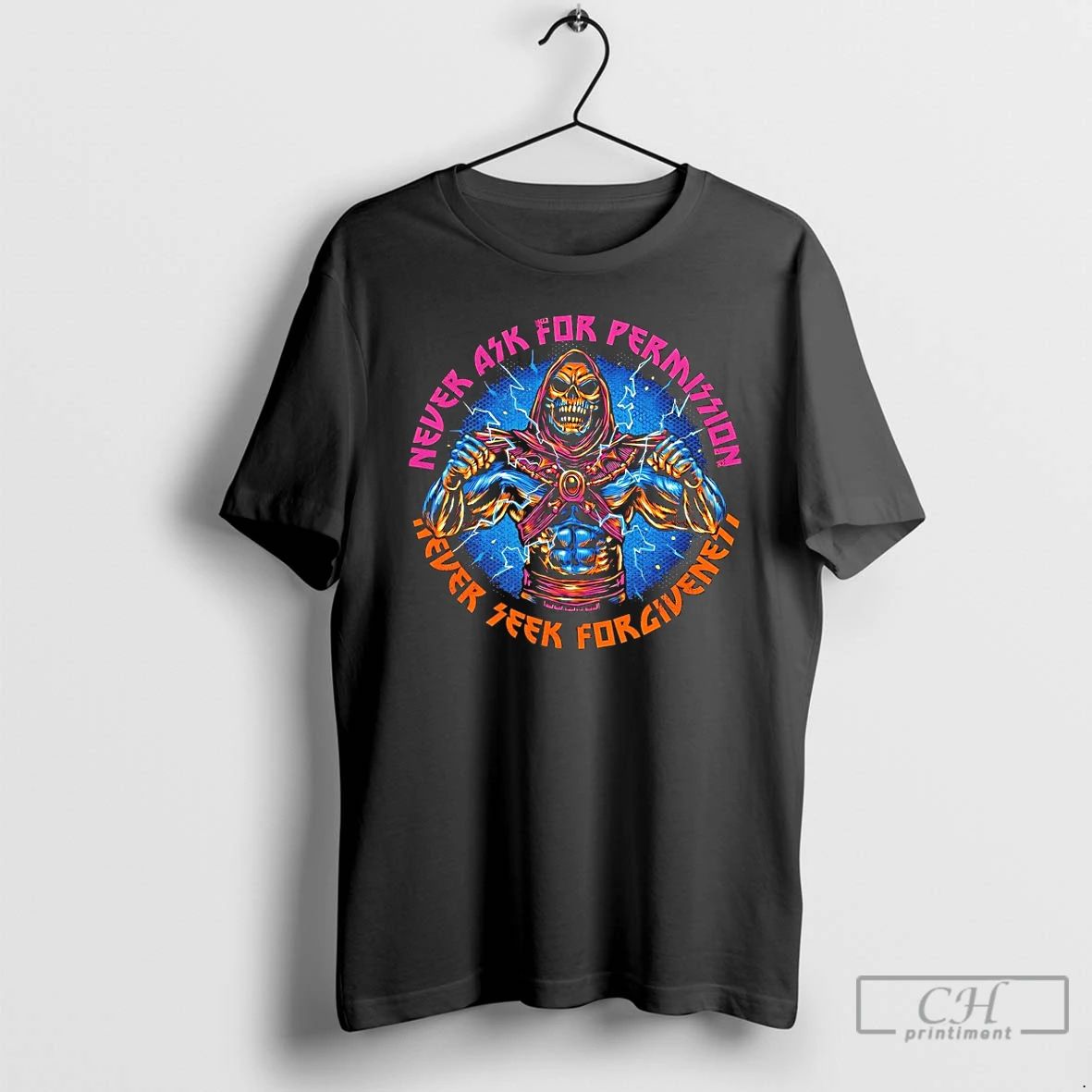 Classic Skeletor Never Ask Permission Seek - Adult & Kids T-Shirts, Sweatshirts & Hoodies apparel design preview 1