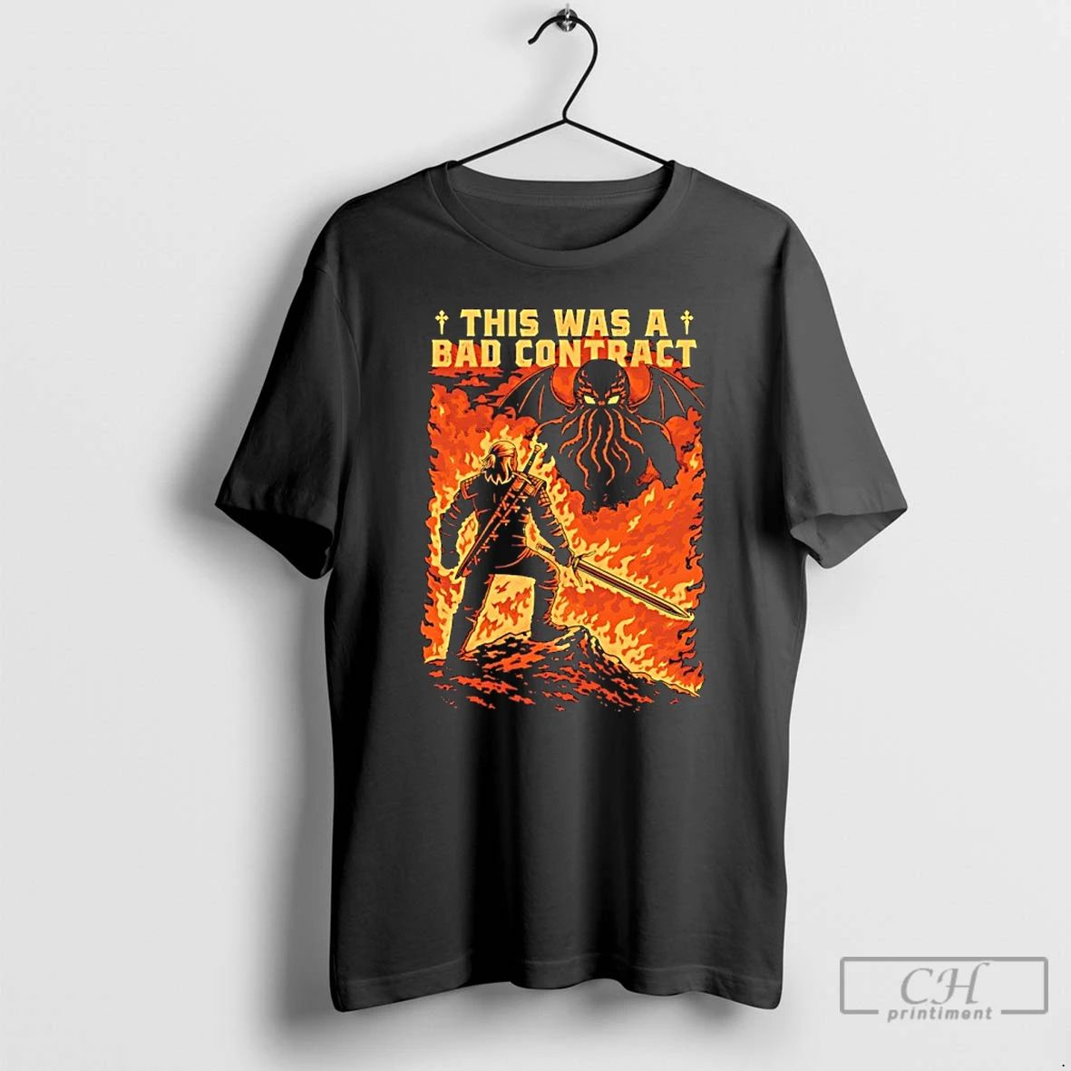 Classic Geralt Of Rivia Vs Cthulhu This Was A Bad - Adult & Kids T-Shirts, Sweatshirts & Hoodies apparel design preview 1