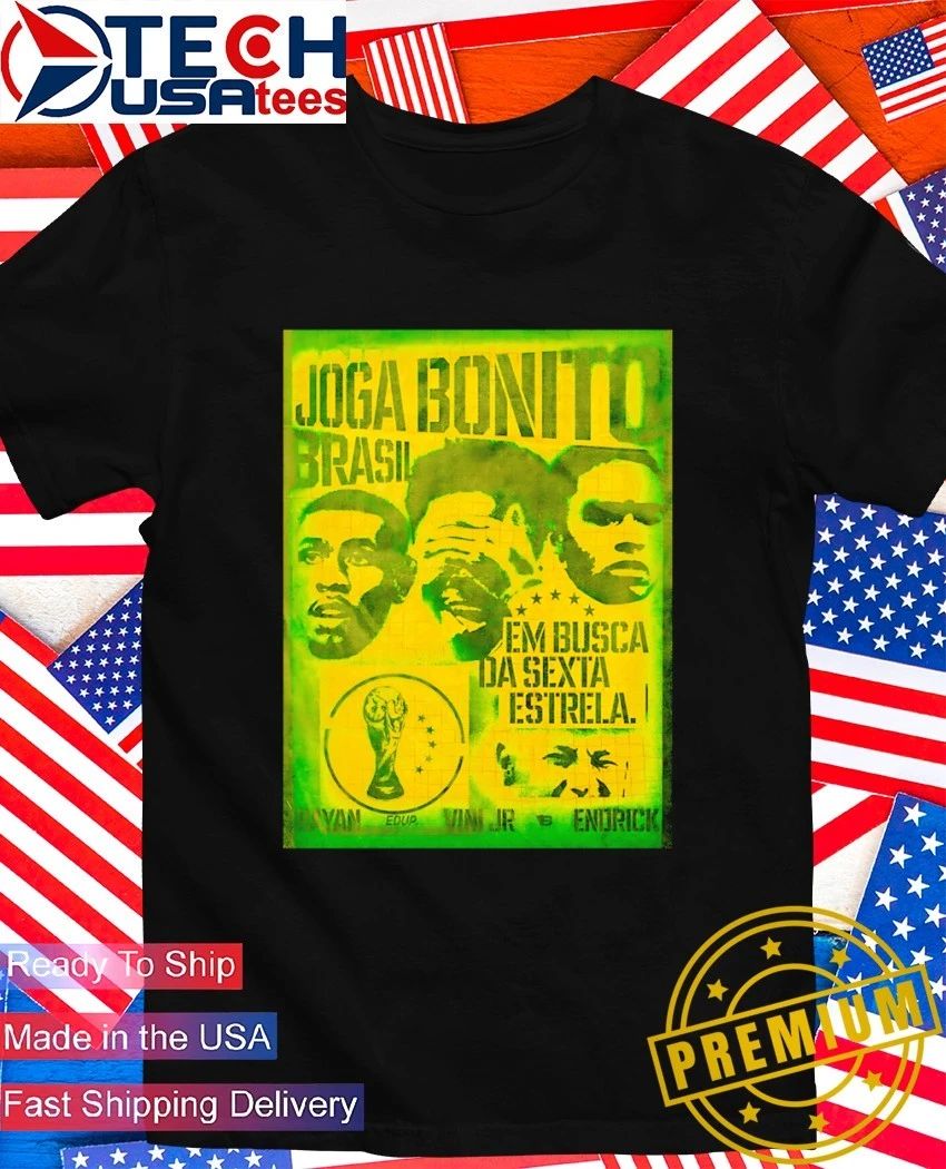 Joga Bonito Brazil Em Busca Da Sexta Estrela Rayan - Adult & Kids T-Shirts, Sweatshirts & Hoodies apparel design preview 1