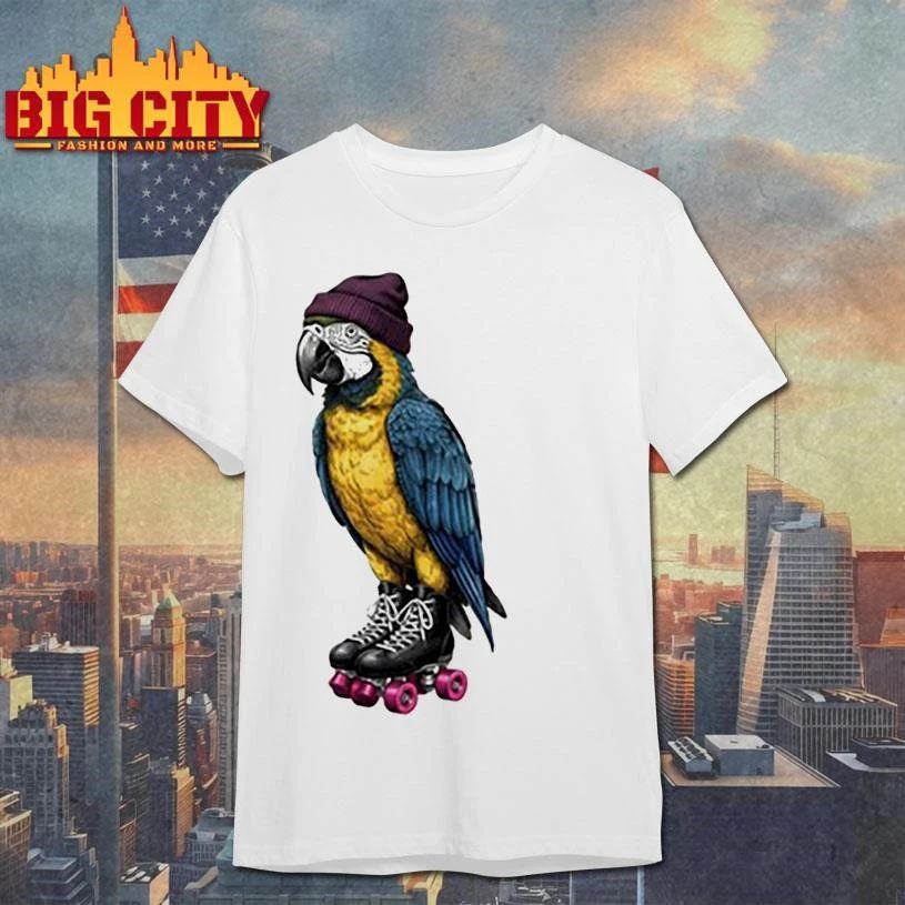 Roller skating parrot - Adult & Kids T-Shirts, Sweatshirts & Hoodies apparel design preview 1