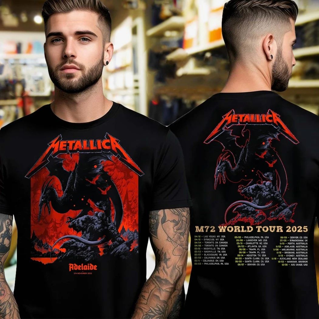 Metallica heavy metal band and M72 World Tour 2025 - Adult & Kids T-Shirts, Sweatshirts & Hoodies apparel design preview 1