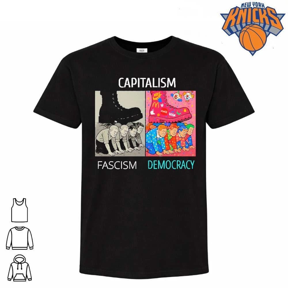 Capitalism Fascism Versus Democracy Corporate Brands - Adult & Kids T-Shirts, Sweatshirts & Hoodies apparel design preview 1